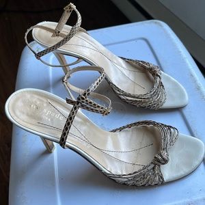Vintage Kate Spade Snakeskin Strappy Sandals Heels Size 8 Made In Italy